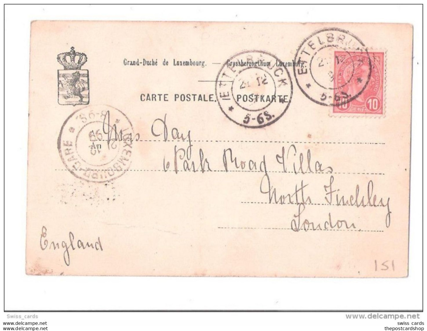 CPA LUXEMBOURG Chateau De Berg + Stamp Used Various Postmarks 1899 EARLY UNDIVIDED BACK Used - Luxemburgo - Ciudad