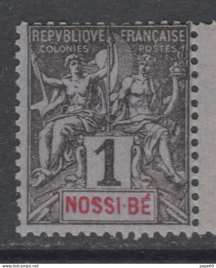 Nossi-Bé N° 27 X Type Groupe : 1 C. Noir Sur Azuré,  Trace De Charnière Sinon TB - Unused Stamps