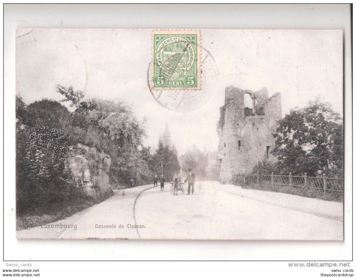 CPA LUXEMBOURG DESCENTE DE CLAUSEN USED WITH STAMP - Luxemburg - Town