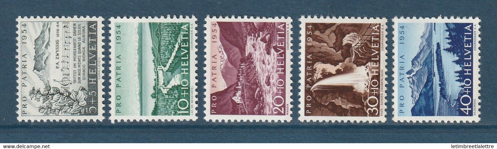 Suisse - YT N° 548 à 552 ** - Neuf Sans Charnière - 1954 - Nuevos