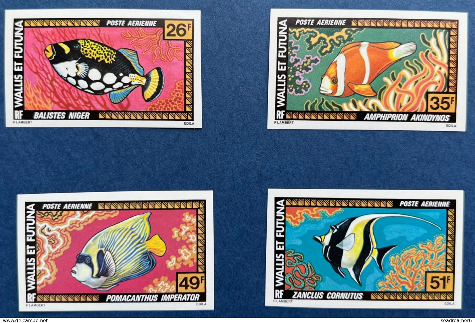 WALLIS & FUTUNA Poste Aérienne N°76 & 79** Faune Poissons FISH Non Dentelés TTB - Unused Stamps