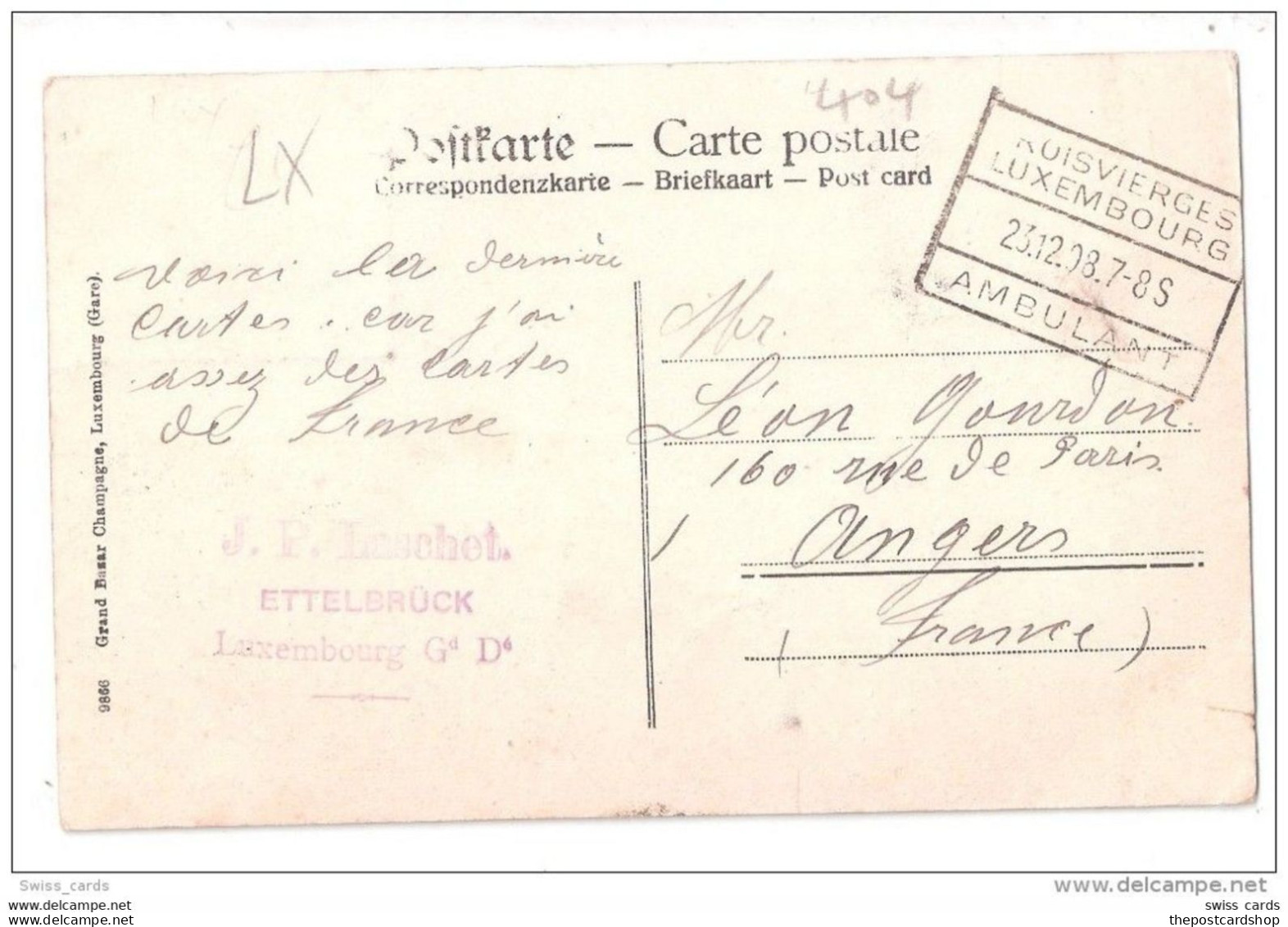 CPA LUXEMBOURG USED WITH 2 STAMPs Ville Haute Et Faubourg Du Grand - Luxemburg - Town