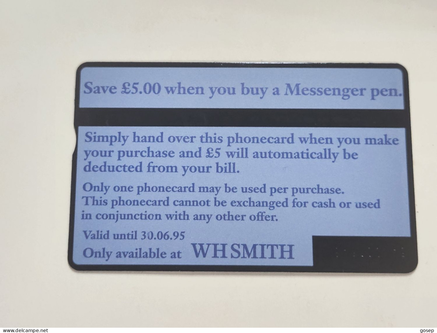 United Kingdom-(BTA084)-W.H.-Smith/messenger-(20units)-(122)-(541D07543)-price Cataloge6.00£-mint+1card Prepiad Free - BT Advertising Issues