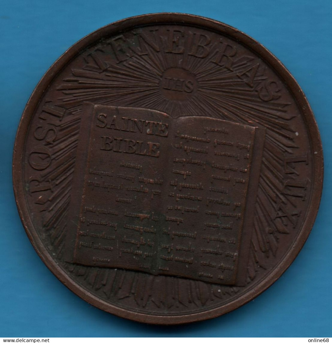 SWITZERLAND SUISSE MEDAILLE 3E. JUBILÉ DE LA REFORMATION GENÈVE 1835 POST TENEBRAS LUX IHS SAINTE BIBLE - Gewerbliche