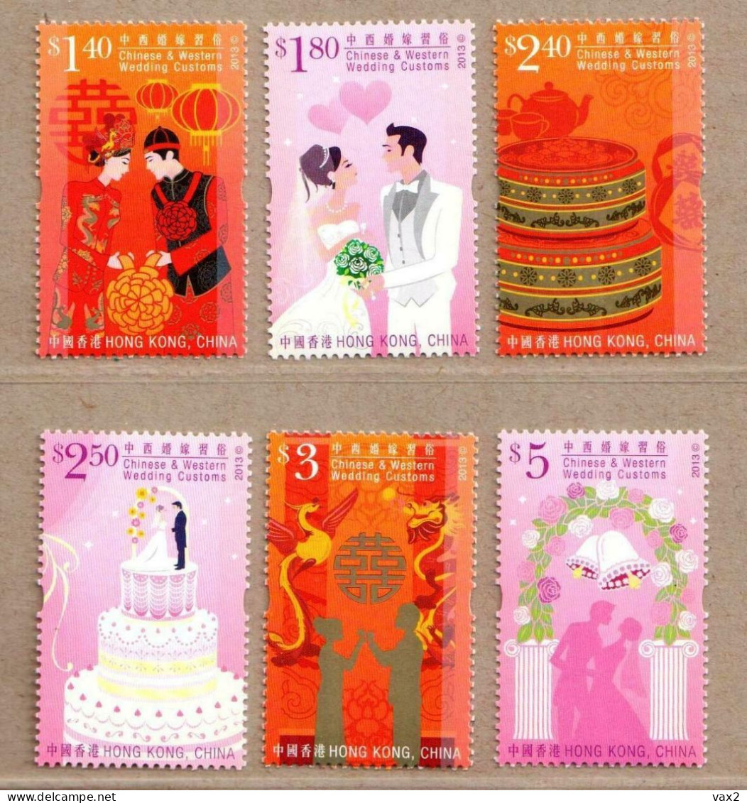 Hong Kong 2013 S#1578-1584 Chinese & Western Wedding Customs Set+M/S MNH Costume Love Heart Tea Cake Flower Rose Custom - Unused Stamps