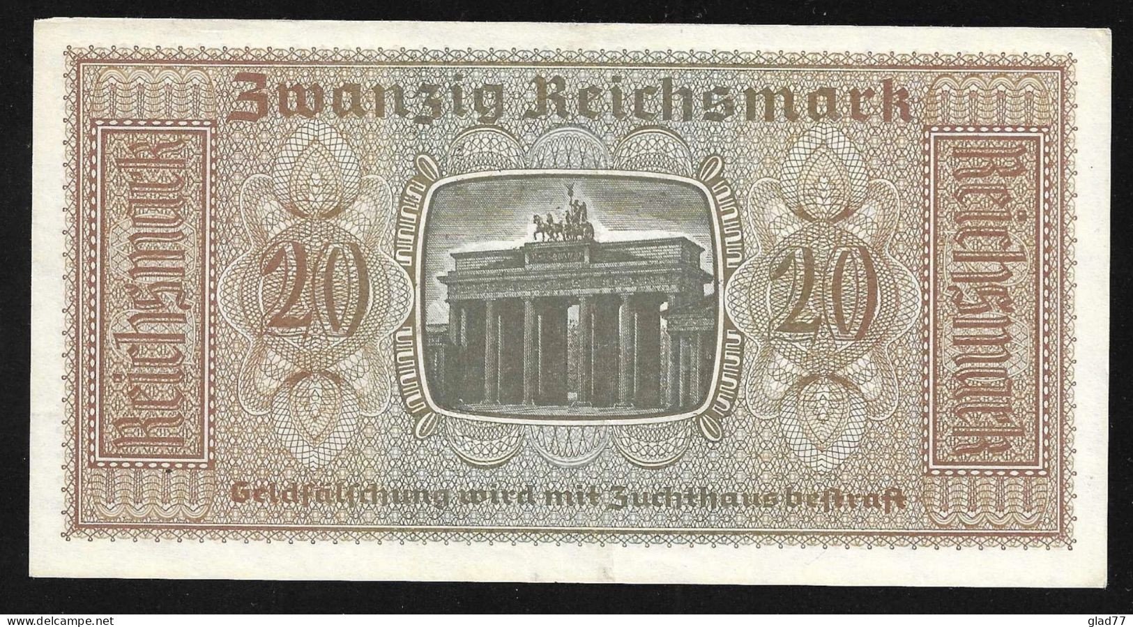 20 Reichsmark 1943 WWII Circulated In Greece (during Occupation) Choice AUNC! - 20 Reichsmark