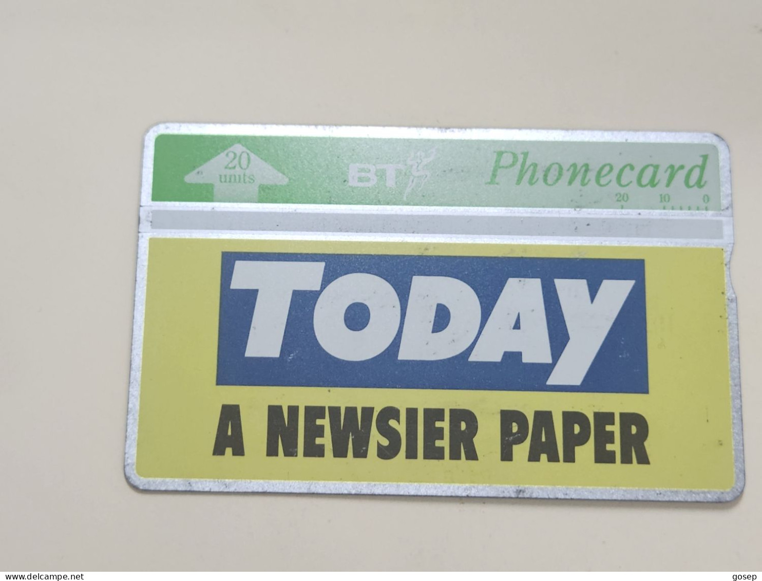 United Kingdom-(BTA086)-TODAY-A Newsier Paper(20units)(128)(522E34596)-price Cataloge3.00£-used+1card Prepiad Free - BT Emissioni Pubblicitarie