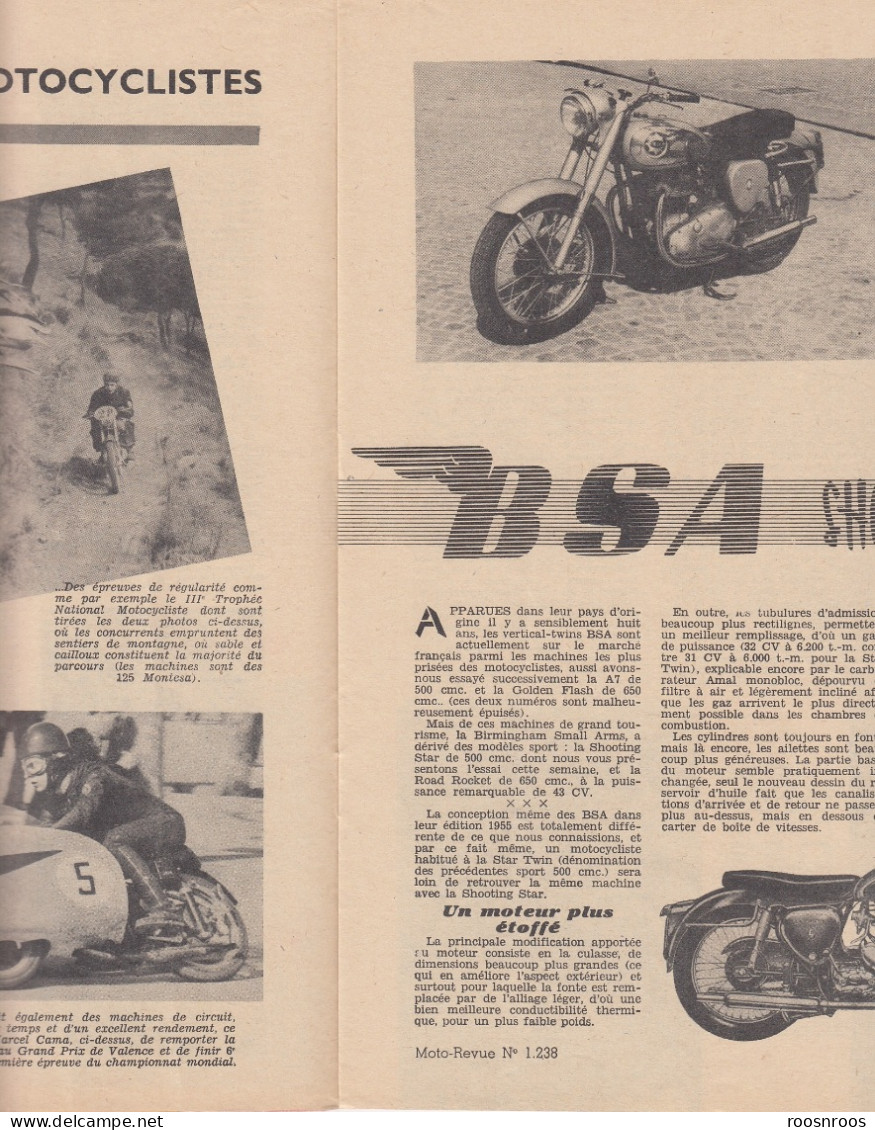 MOTO REVUE N° 1238 - 1955 -  ESSAI BSA SHOOTING STAR - Motorfietsen