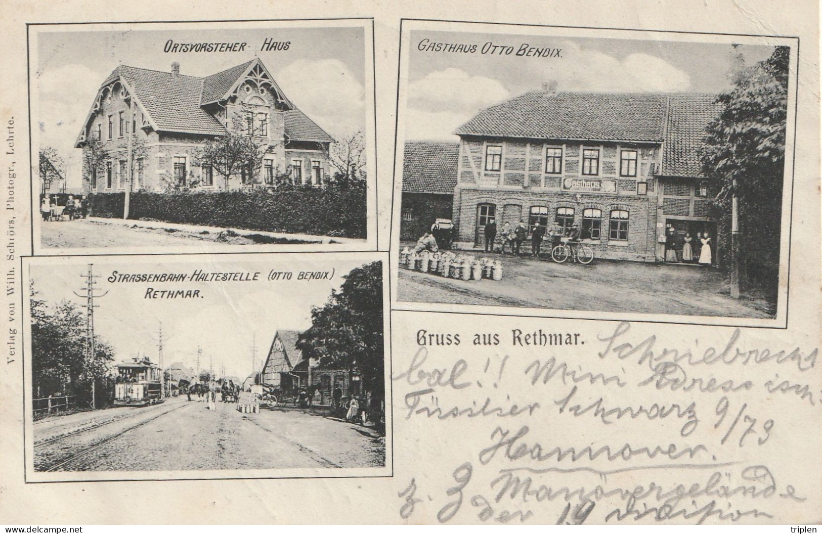 Gruss Aus Rethmar - Strassenbahn Haltestelle (Otto Bendix) - Gasthaus - Ortvorsteher Haus - Sehnde