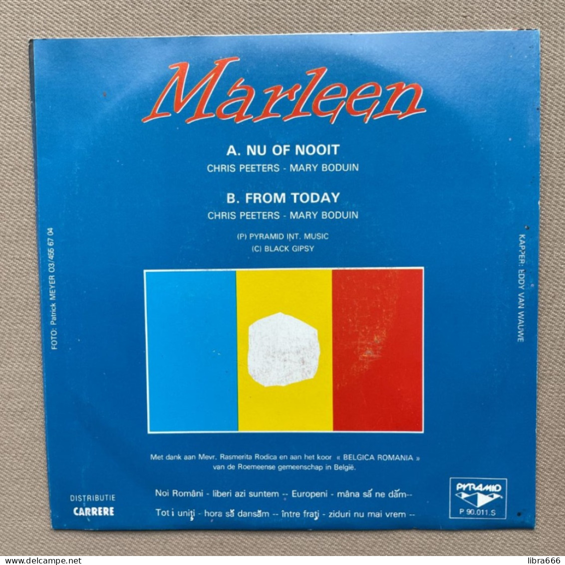 MARLEEN  - A. Nu Of Nooit B. From Today - 1990 - Pyramid Records -  P.90.011.S - Other - Dutch Music