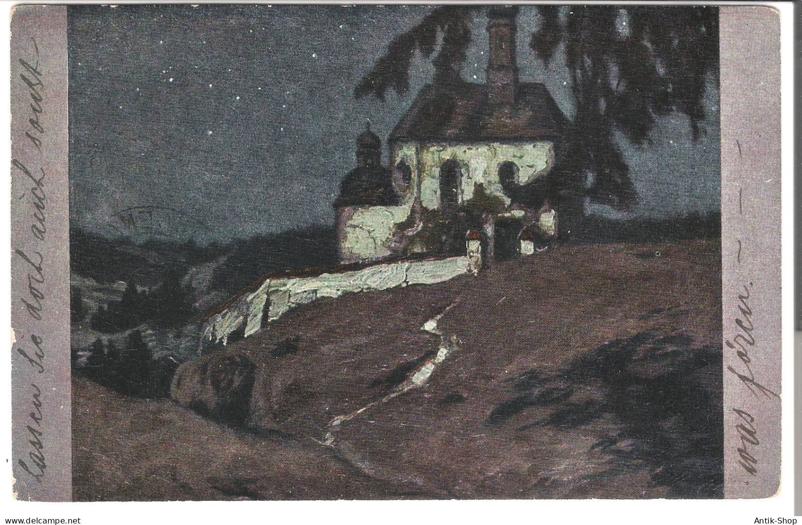 Kapelle Im Mondschein Von E. Liebermann   - Von 1917 (6479) - Liebermann, Ernst