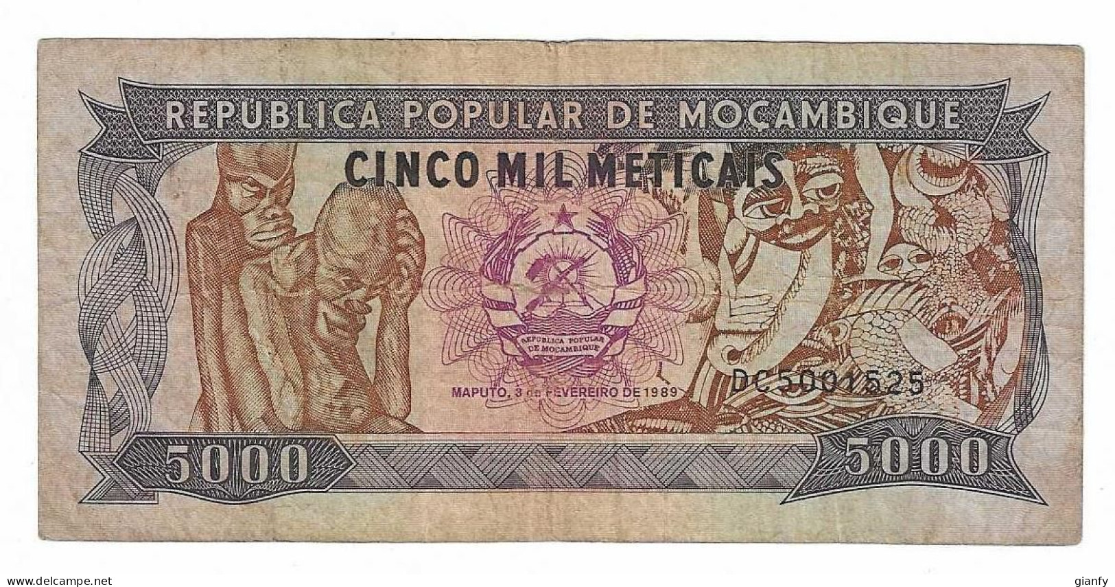 MOZAMBICO 5000 METICAIS 1989 - Mozambique