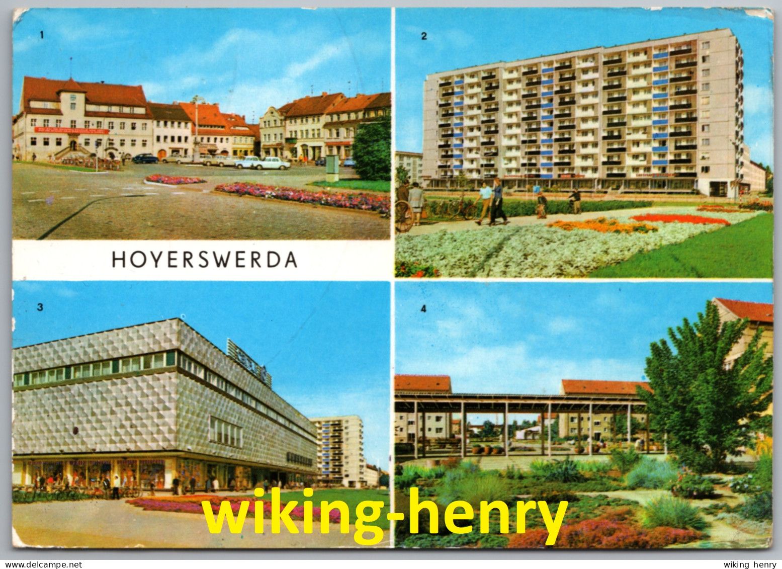 Hoyerswerda - Mehrbildkarte 4   Mit Hochhaus Wilhelm Pieck Straße Und Centrum Warenhaus - Hoyerswerda