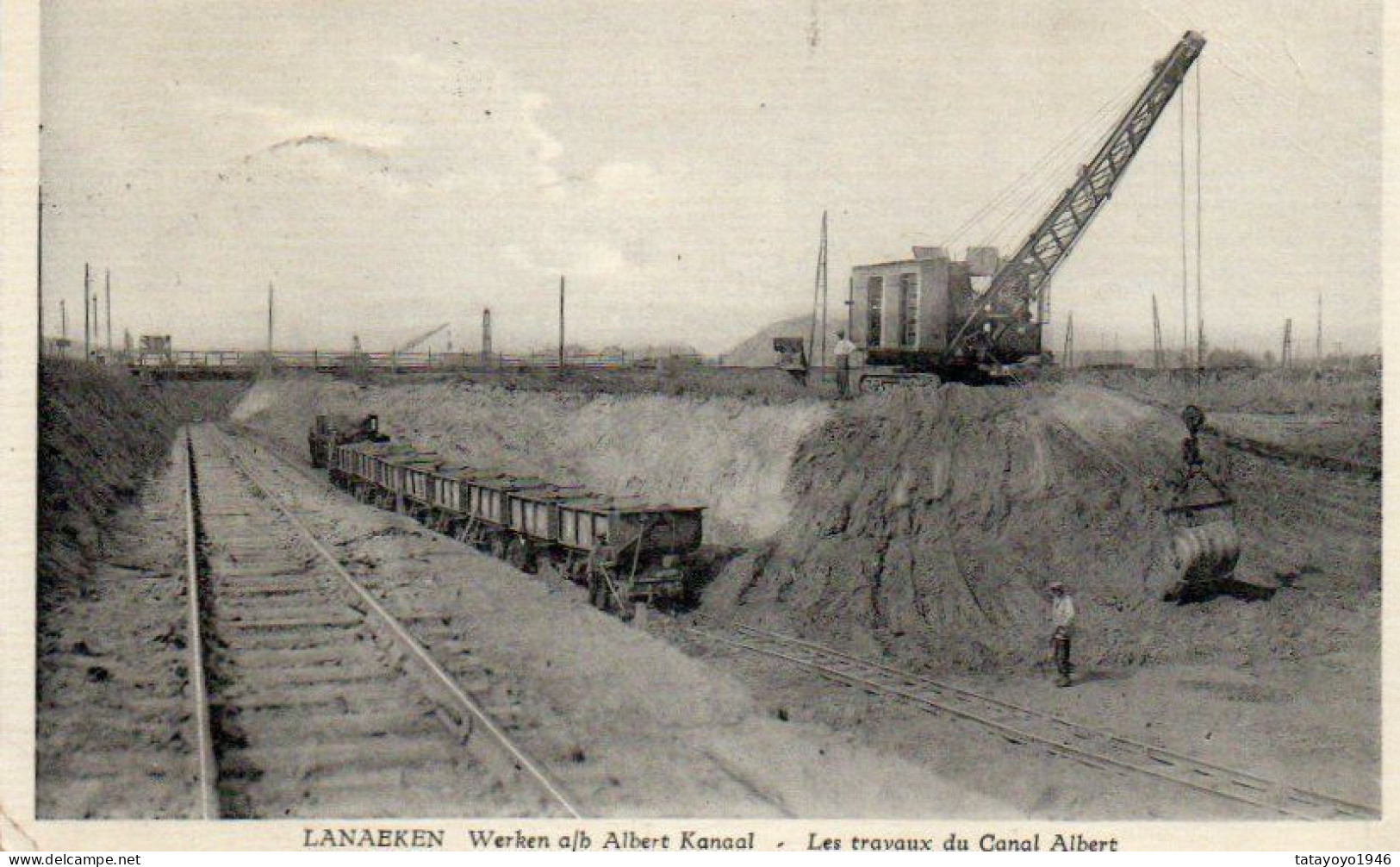 Lanaeken  Les Travaux Du Canal Albert Voyagé En 193??? - Lanaken
