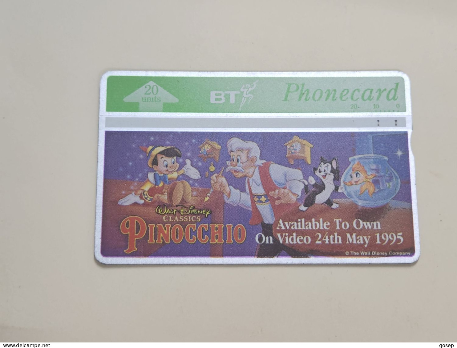 United Kingdom-(BTA095)-PINOCCHIO-CAT-(20units)(144)(545B27395)-price Cataloge1.00£-used+1card Prepiad Free - BT Advertising Issues