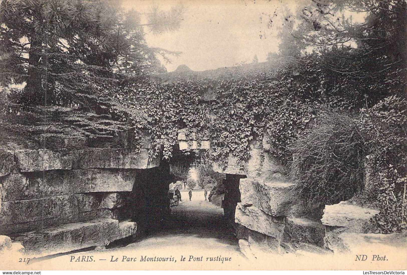 FRANCE - 75 - PARIS - Le Parc Montsouris Le Pont Rustique -  Carte Postale Ancienne - Parken, Tuinen