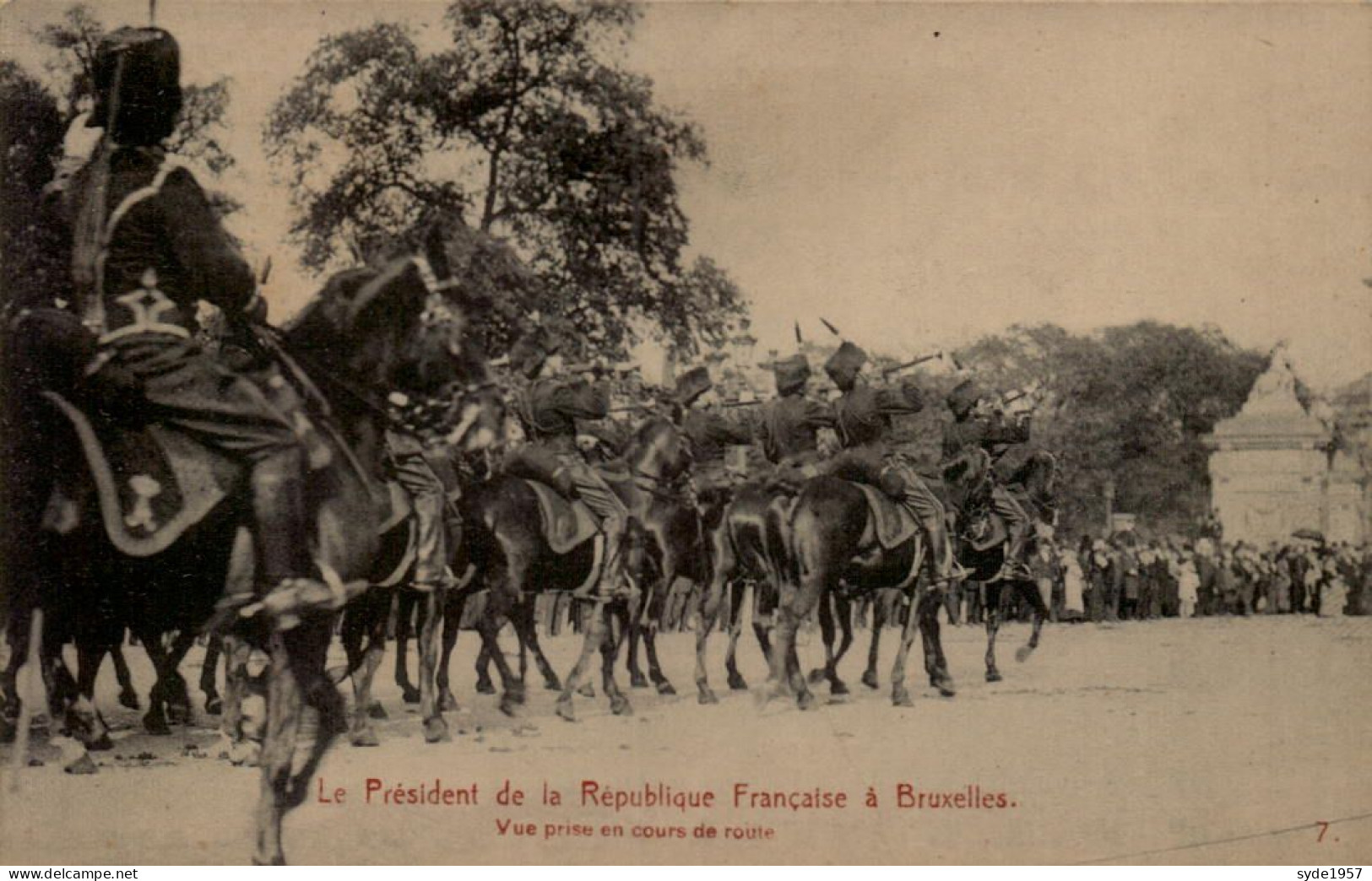 Bruxelles Le Président Français Fallières, En Visite à Bruxelles : Vue Prise En Cours De Route - Fêtes, événements