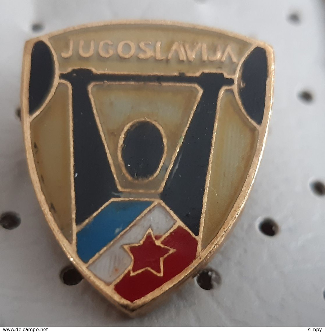 Yugoslavia Weightlifting Federation Vintage Pins - Gewichtheben