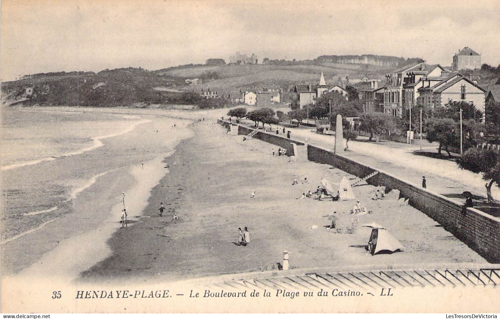 FRANCE - 64 - HENDAYE - Le Boulevard De La Plage Vu Du Casino - LL -  Carte Postale Ancienne - Hendaye