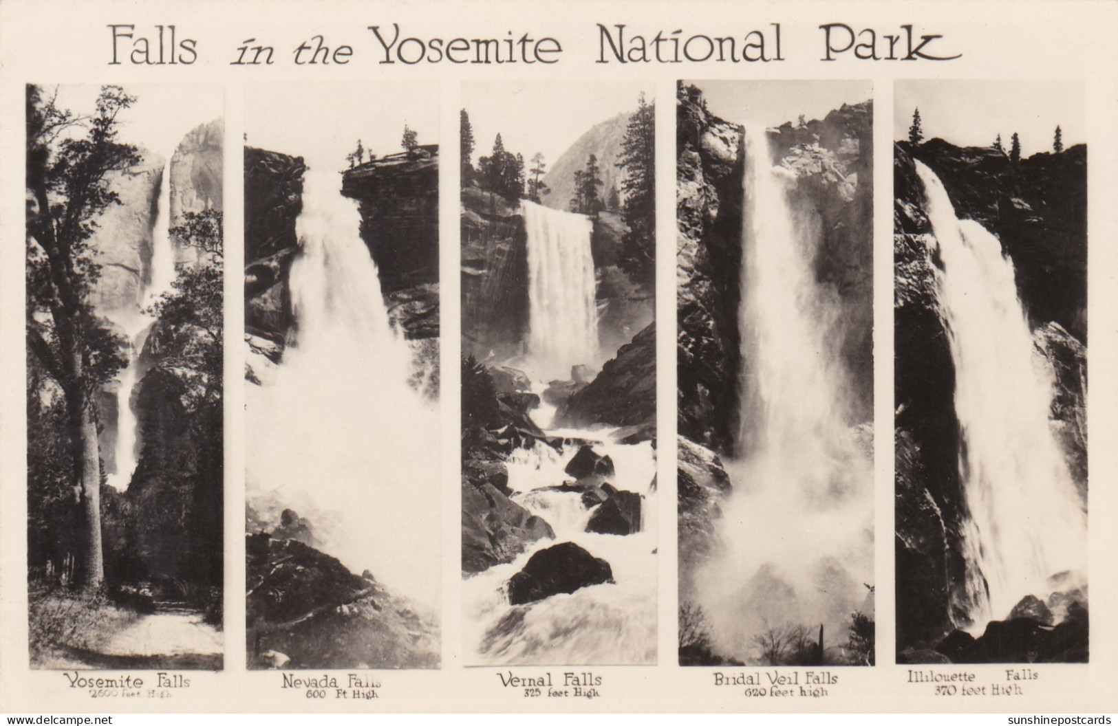 Yellowstone National Park Waterfalls Multi View Real Photo - USA Nationale Parken