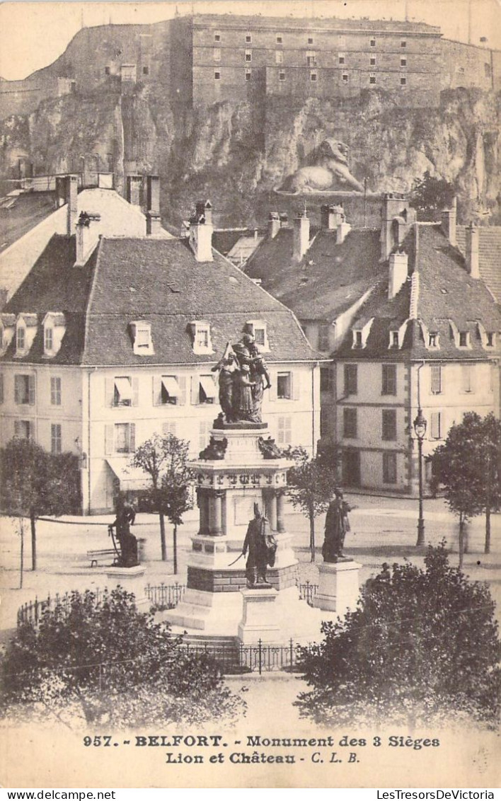 FRANCE - 90 - BELFORT - Monument Des 3 Sièges Lion Et Château - C L B -  Carte Postale Ancienne - Belfort – Le Lion