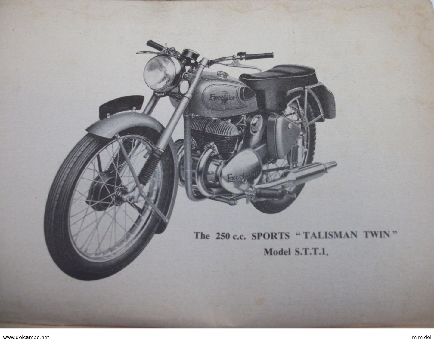 Motocycle Excelsior Talisman Twin 250cc Running And Maintenance Instructions - Moto