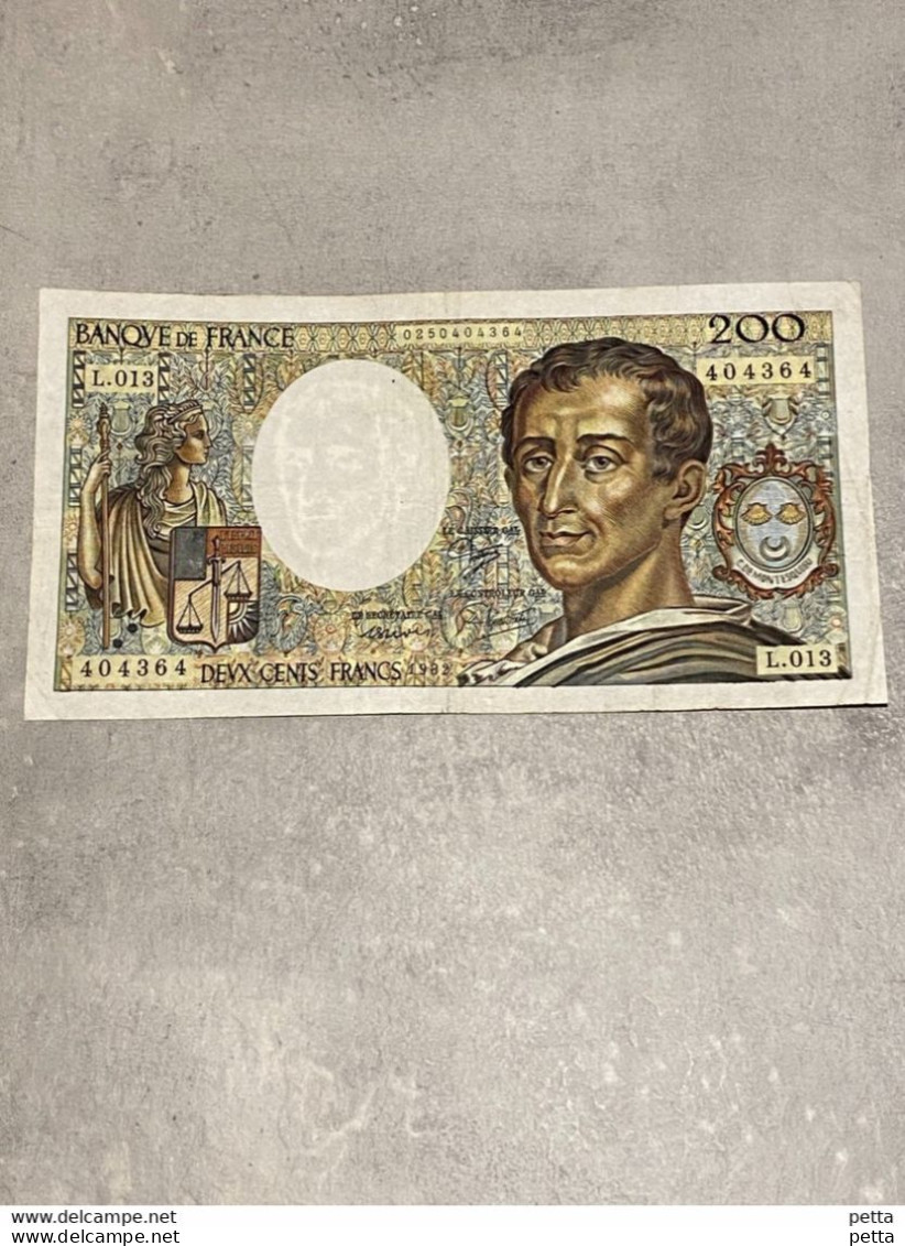 1 Billet De 200 Francs Montesquieu / 1982 / Alph L.013 (49) - 200 F 1981-1994 ''Montesquieu''