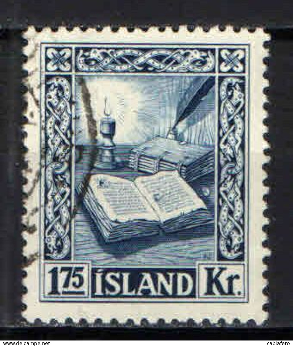 ISLANDA - 1953 - ANTICHI MANOSCRITTI DELLA BIBLIOTECA DI REYKJAVIK - USATO - Used Stamps