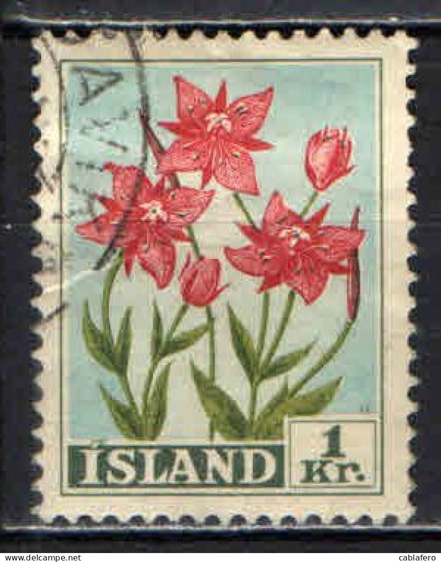 ISLANDA - 1958 - ERBA DI SALICE - USATO - Used Stamps