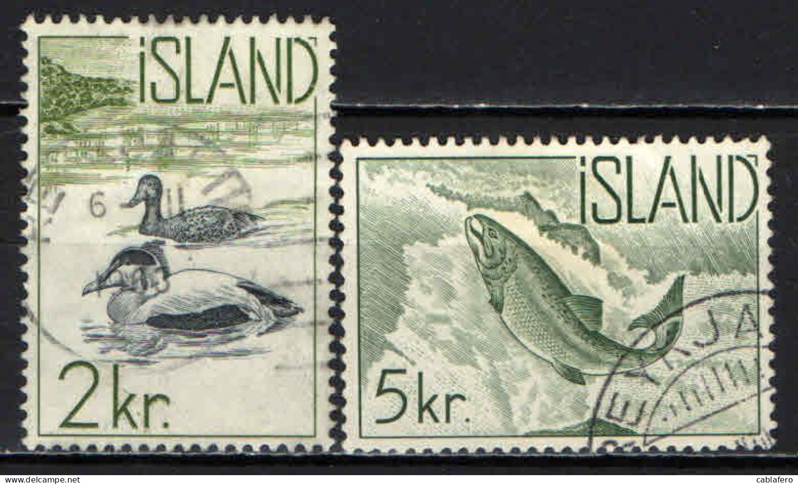 ISLANDA - 1959 - ANATRE E SALMONI - USATI - Usati