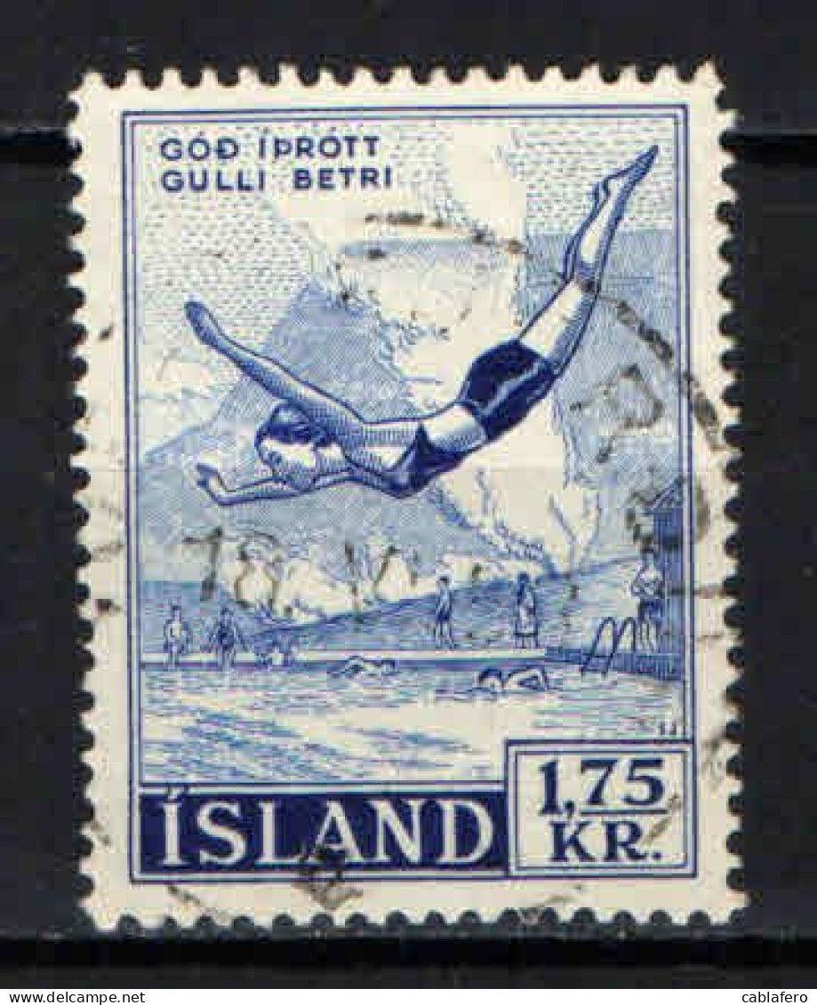 ISLANDA - 1957 - SPORT: TUFFI - USATO - Oblitérés