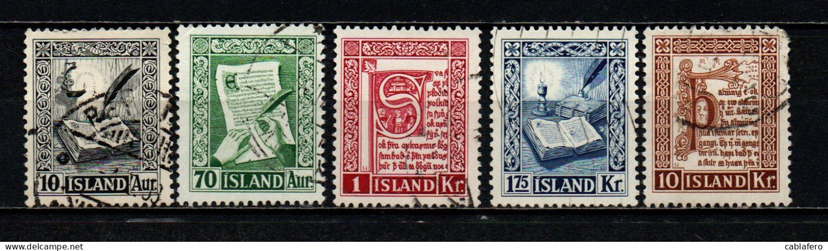 ISLANDA - 1953 - ANTICHI MANOSCRITTI DELLA BIBLIOTECA DI REYKJAVIK - USATI - Used Stamps