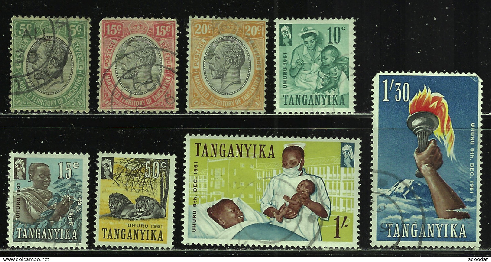 TANGANYIKA 1927,1961 SCOTT 29,31,32,46... CANCELLED - Tanganyika (...-1932)