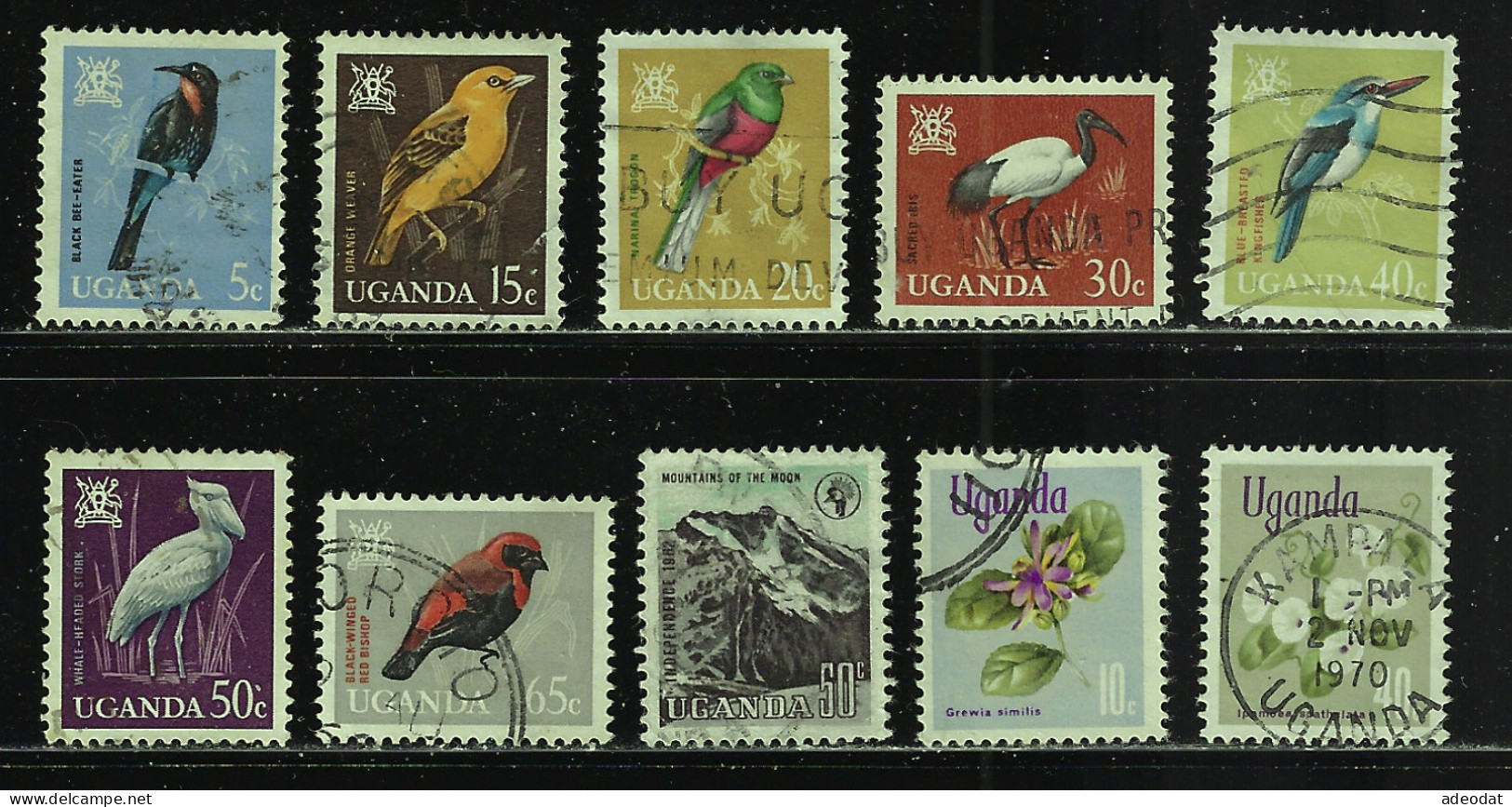 UGANDA 1962,1965,1969 SCOTT 88,97,99-101,104,118,120 CANCELLED - Ouganda (...-1962)