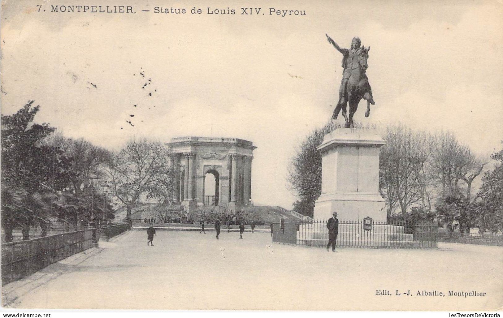 FRANCE - 34 - MONTPELLIER - Statue De Louis XIV Peyrou - Edit L J Albaille -  Carte Postale Ancienne - Montpellier