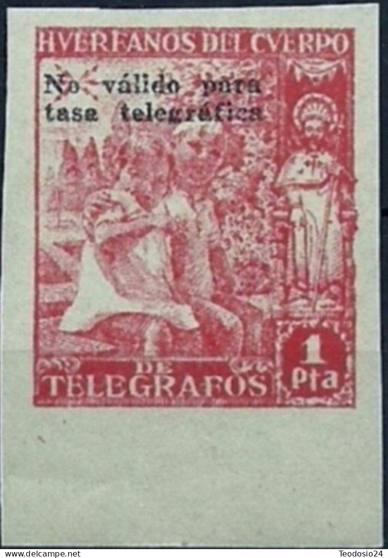 ESPAÑA 1938.HUERFANOS DE TELEGRAFOS.SIN DENTAR. ** MNH - Charity