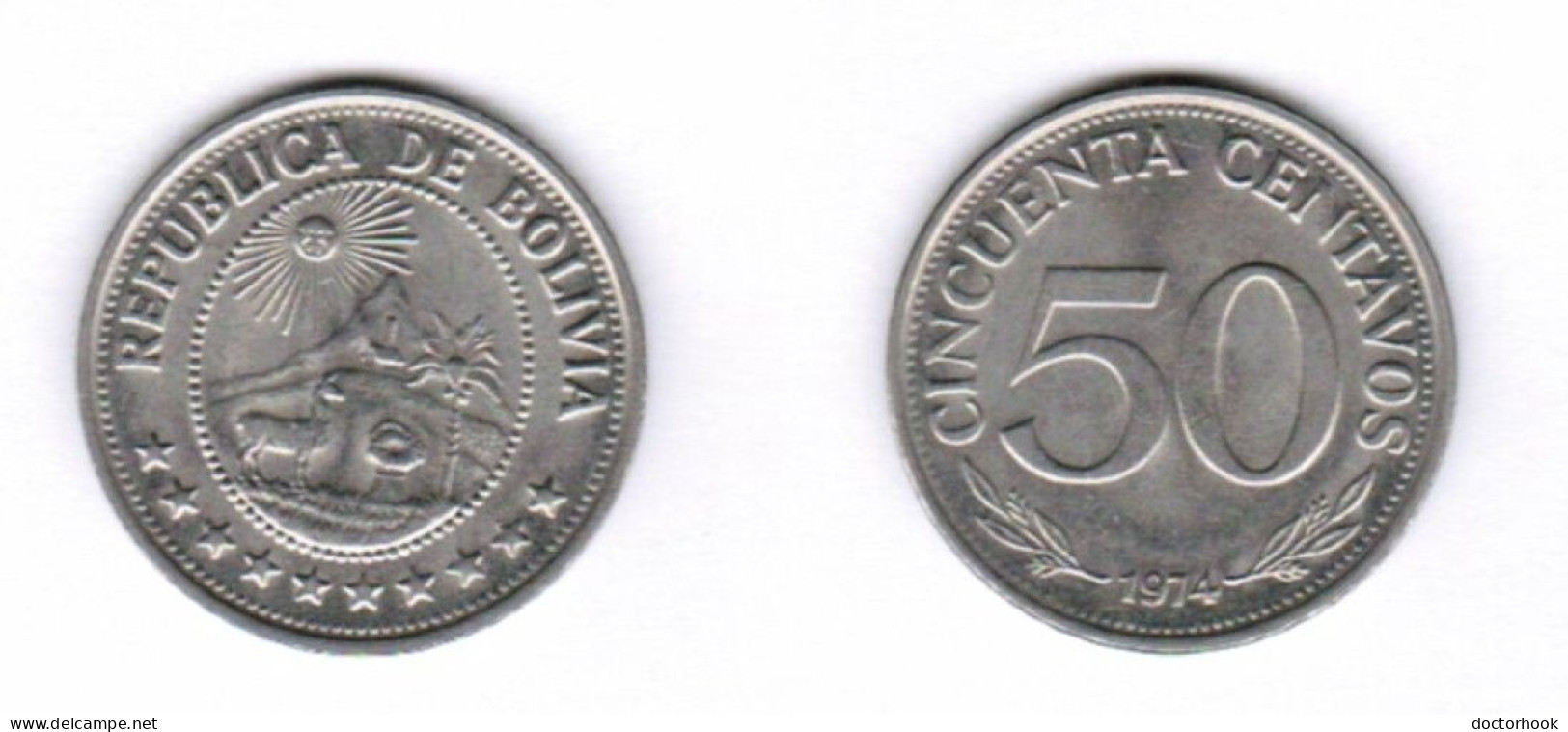 BOLIVIA   50 CENTAVOS 1974 (KM # 190) #7119 - Bolivie