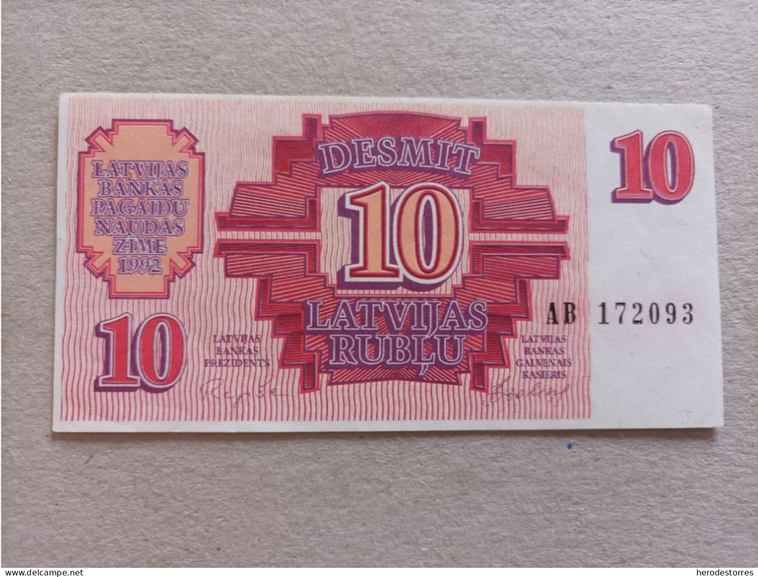 Billete De Letonia De 10 Rublos, Año 1992, UNC - Latvia