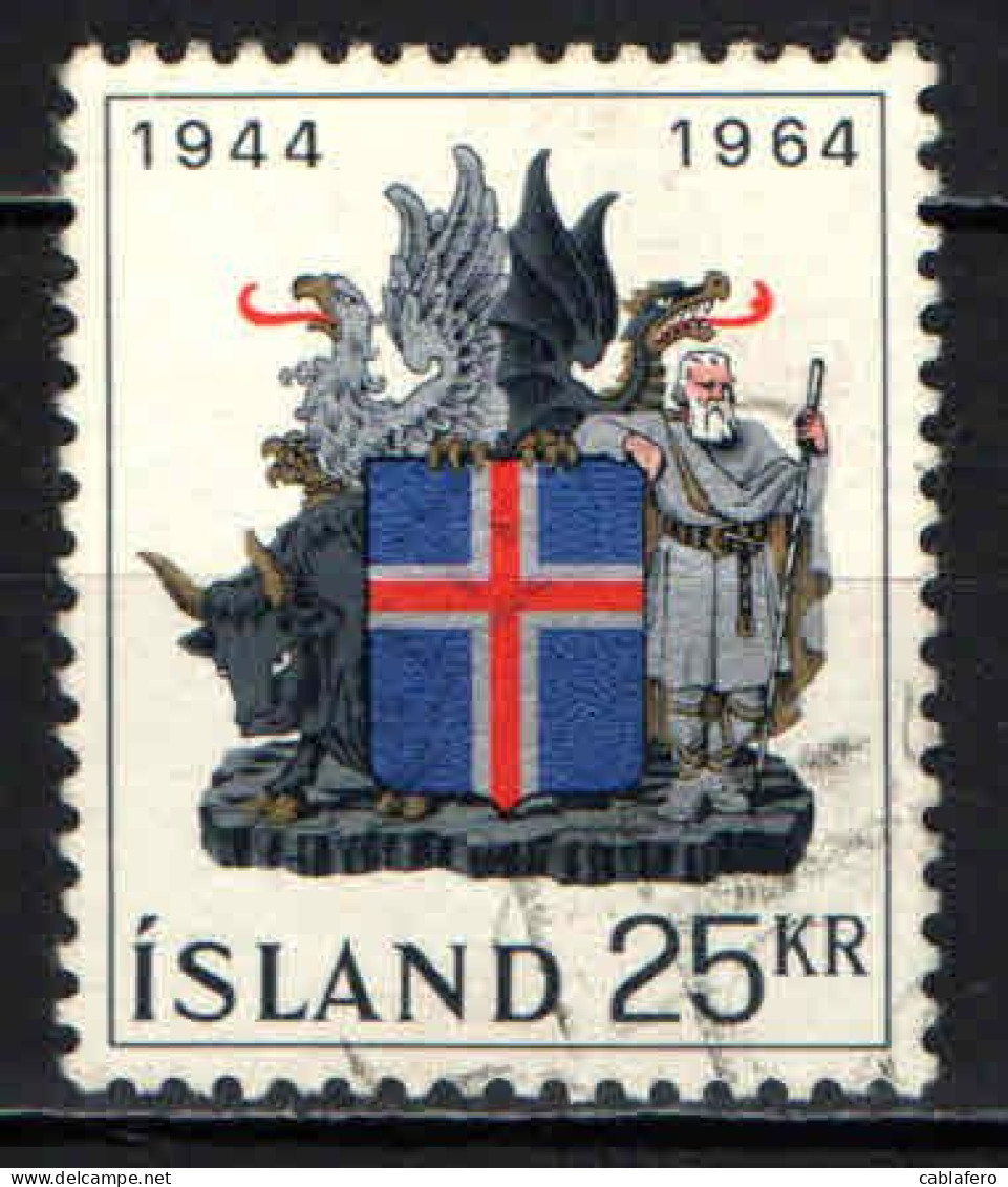 ISLANDA - 1964 - 20° ANNIVERSARIO DELLA REPUBBLICA - USATO - Gebraucht