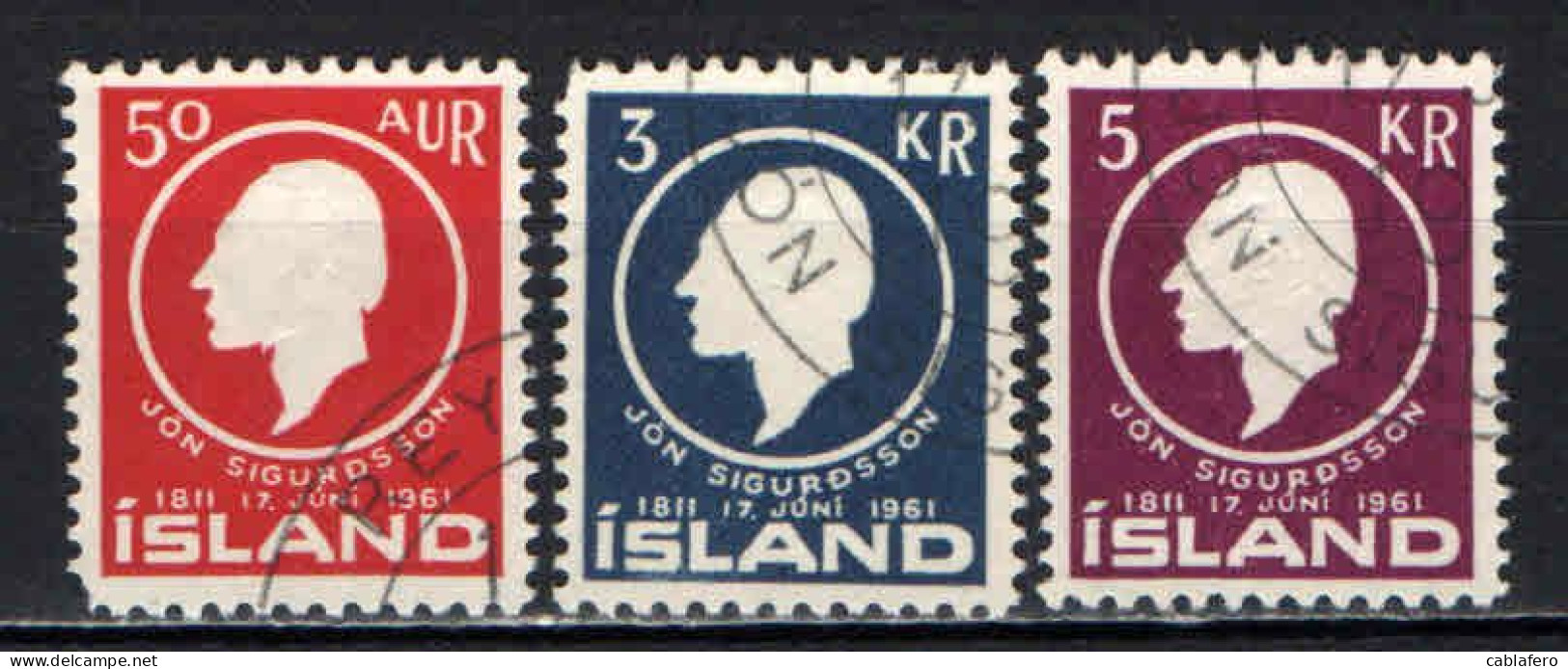 ISLANDA - 1961 - JON SIGURDSSON - STORICO - 150° ANNIVERSARIO DELLA NASCITA - USATI - Gebraucht