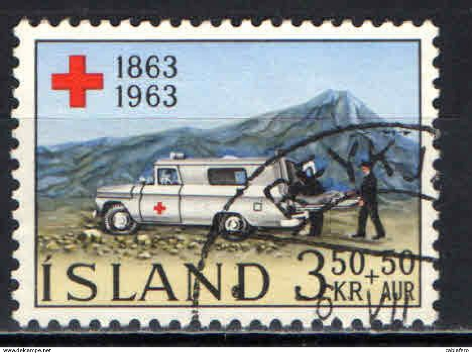 ISLANDA - 1963 - CENTENARIO DELLA CROCE ROSSA - USATO - Gebruikt