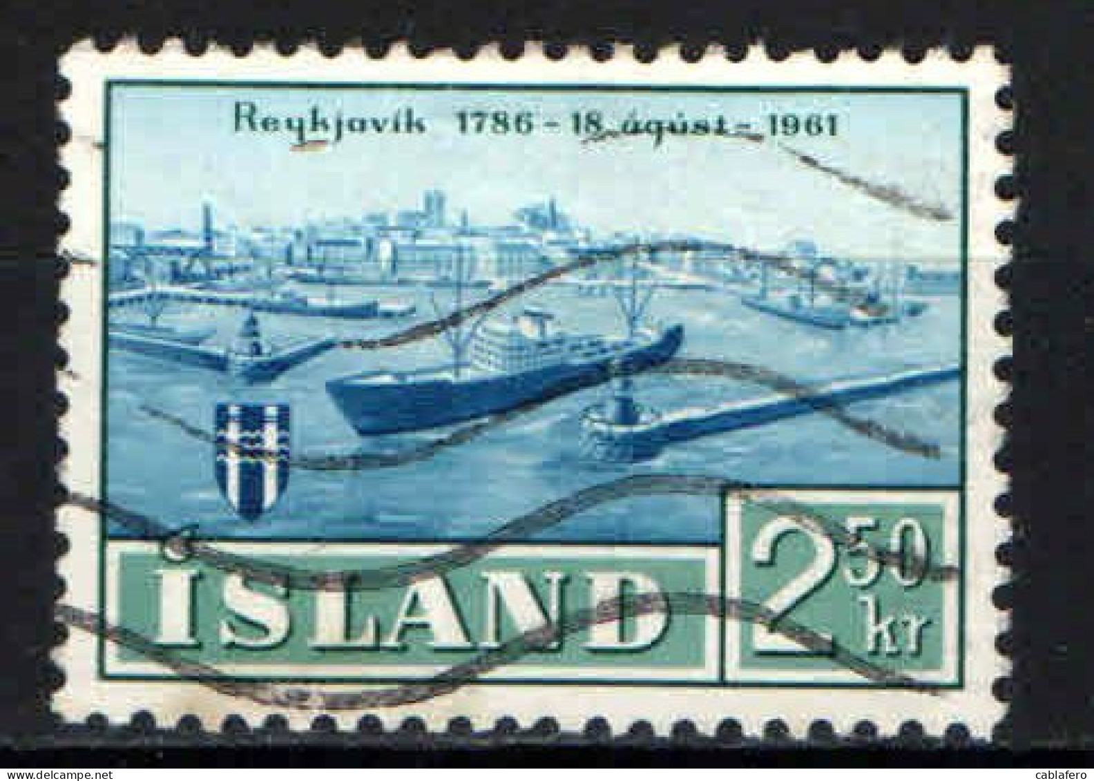 ISLANDA - 1961 - REYKJAVIK - 175° ANNIVERSARIO DELLA CITTA' - USATO - Gebraucht