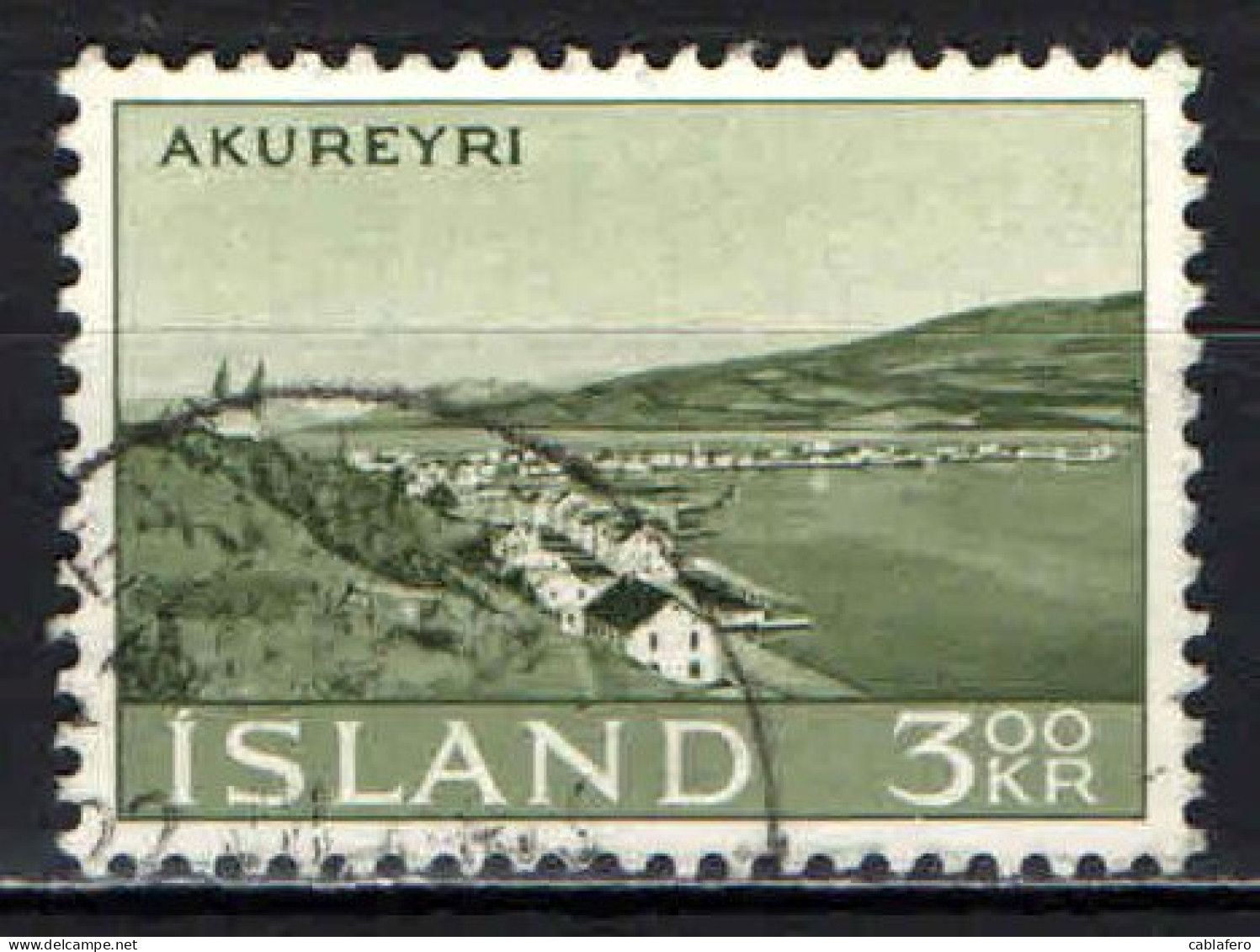 ISLANDA - 1963 - VEDUTA DI AKUREYRI - USATO - Gebraucht