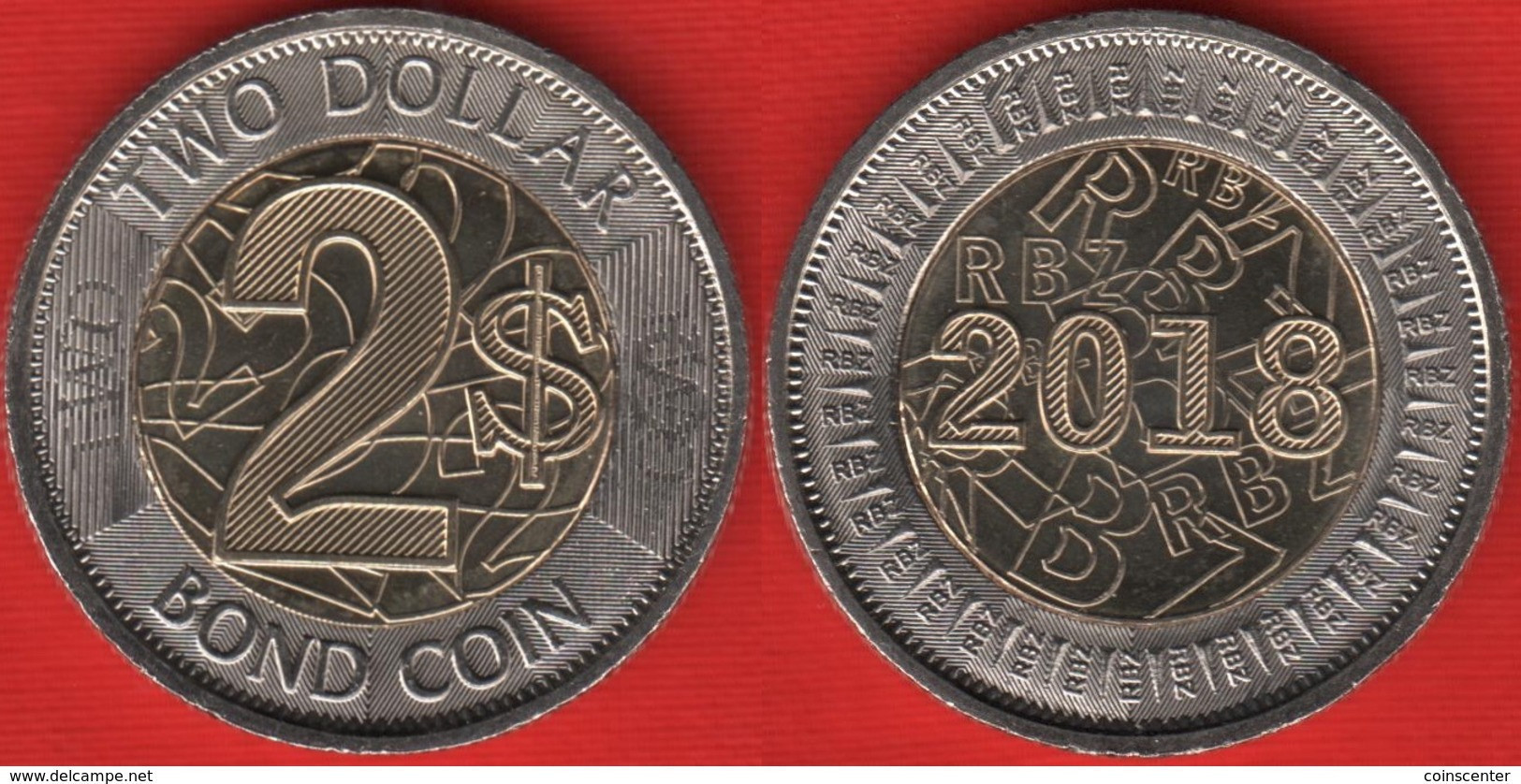 Zimbabwe 2 Dollars 2018 "Bond Coin" BiMetallic UNC - Simbabwe