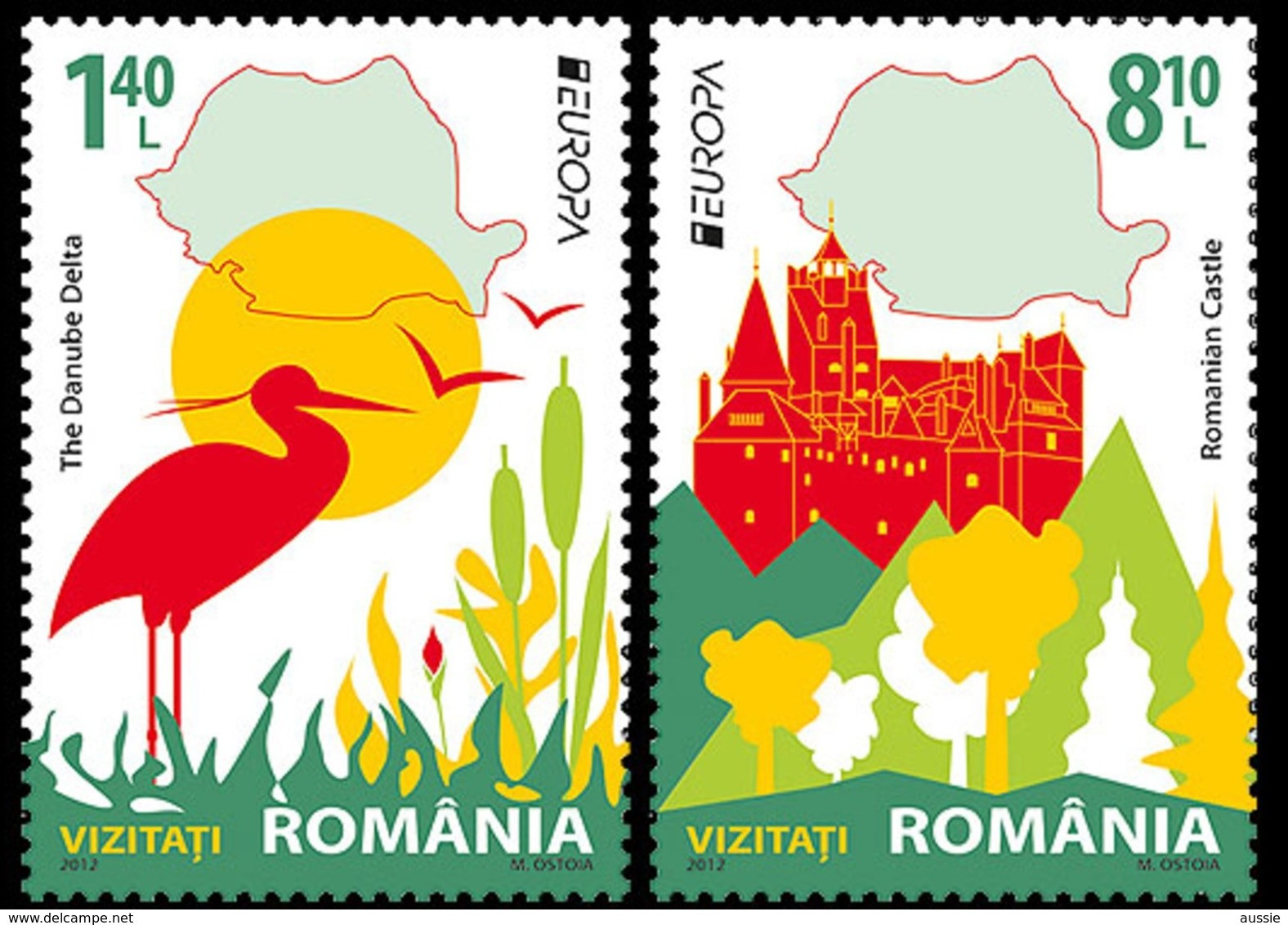 Roumanie Romania CEPT 2012  Yvertn° 5421-5422 *** MNH Cote 7,00 € Europa Tourisme - 2012