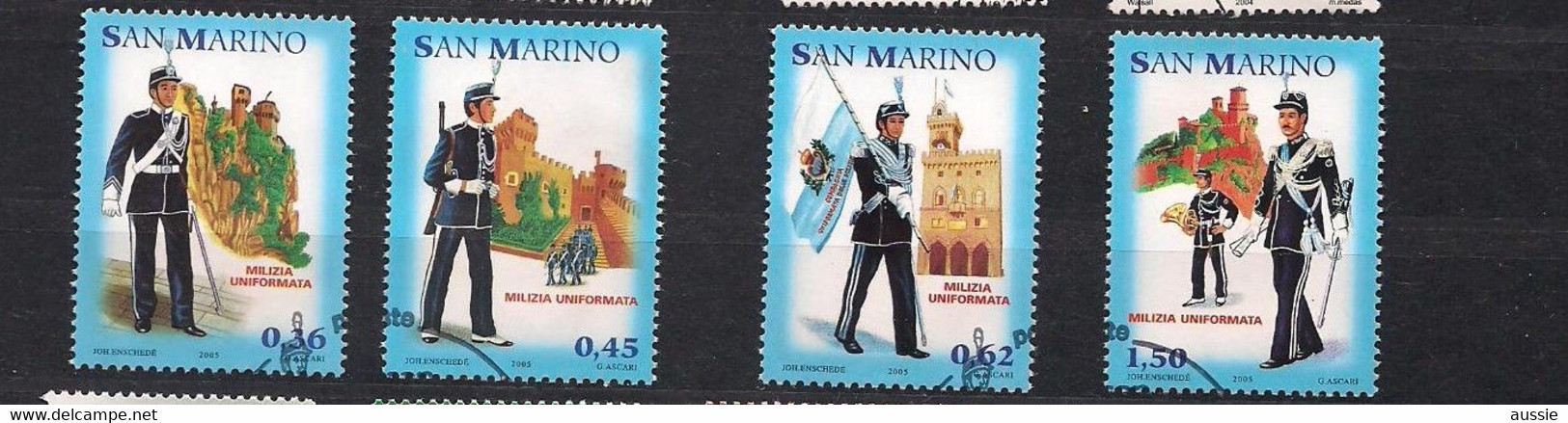 San Marino Saint-Marin 2005 Yvertn° 1991-1994 (°) Oblitéré Used Cote 7 € Uniformes - Gebraucht