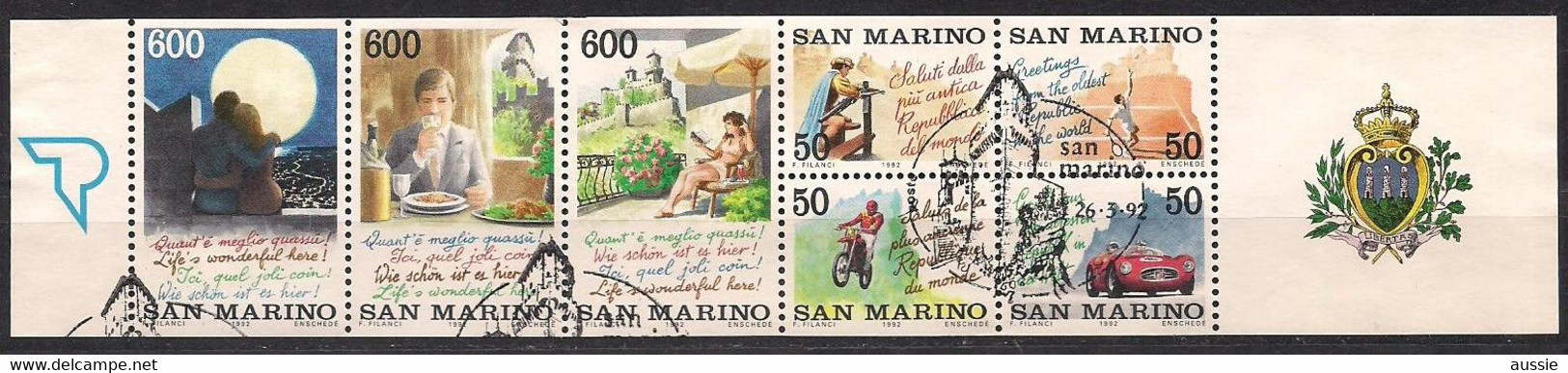 San Marino Saint-Marin 1992 Yvertn° 1289-1295(°) Oblitéré Used Cote  3,60 € Tourisme Toerisme - Used Stamps