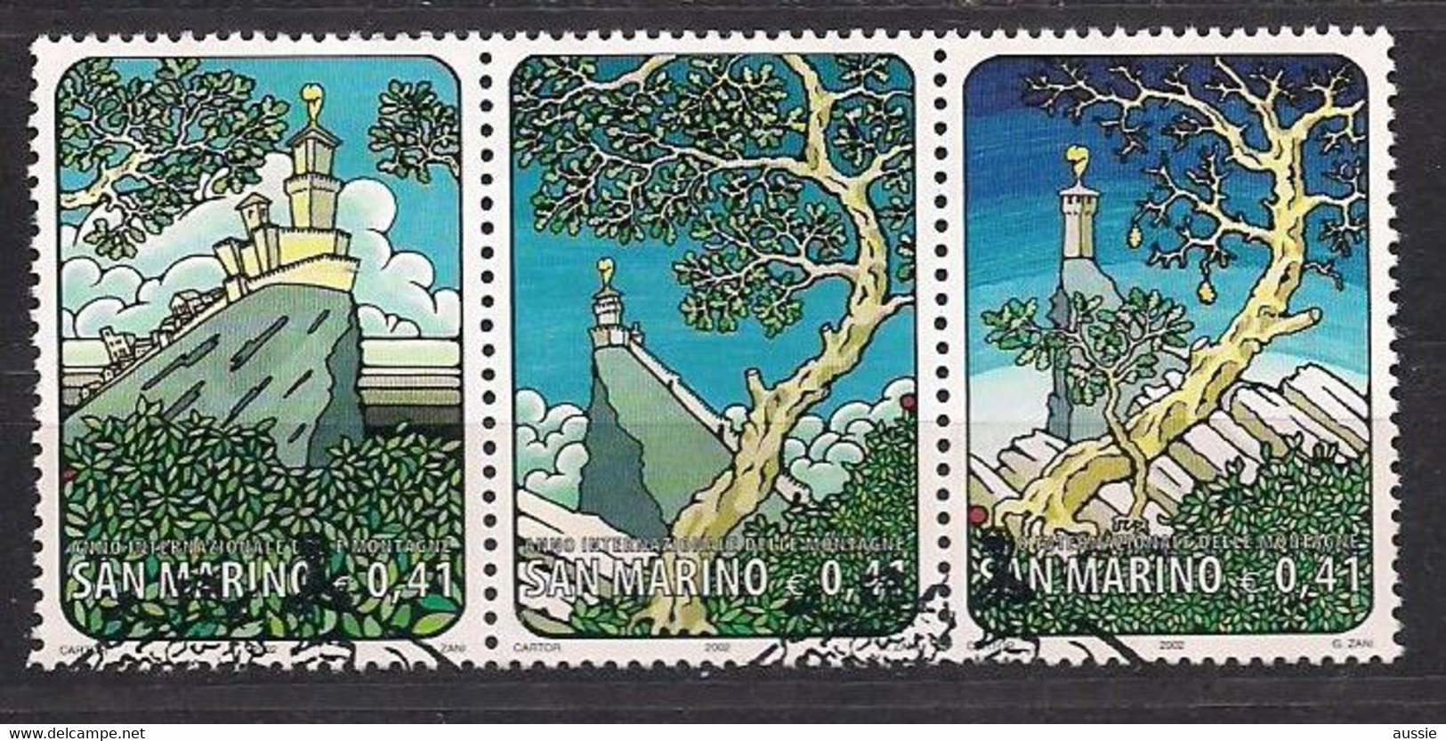San Marino Saint-Marin 2002 Yvertn° 1815-1817 (°) Oblitéré Used Cote  3,75 €   Année De La Montagne - Oblitérés