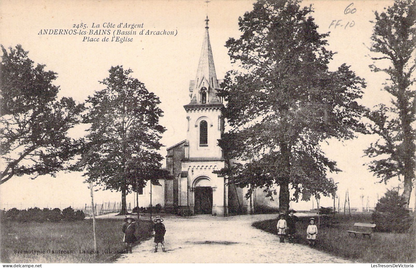 FRANCE - 33 - ANDERNOS LES BAINS - Place De L'église - Carte Postale Ancienne - Andernos-les-Bains
