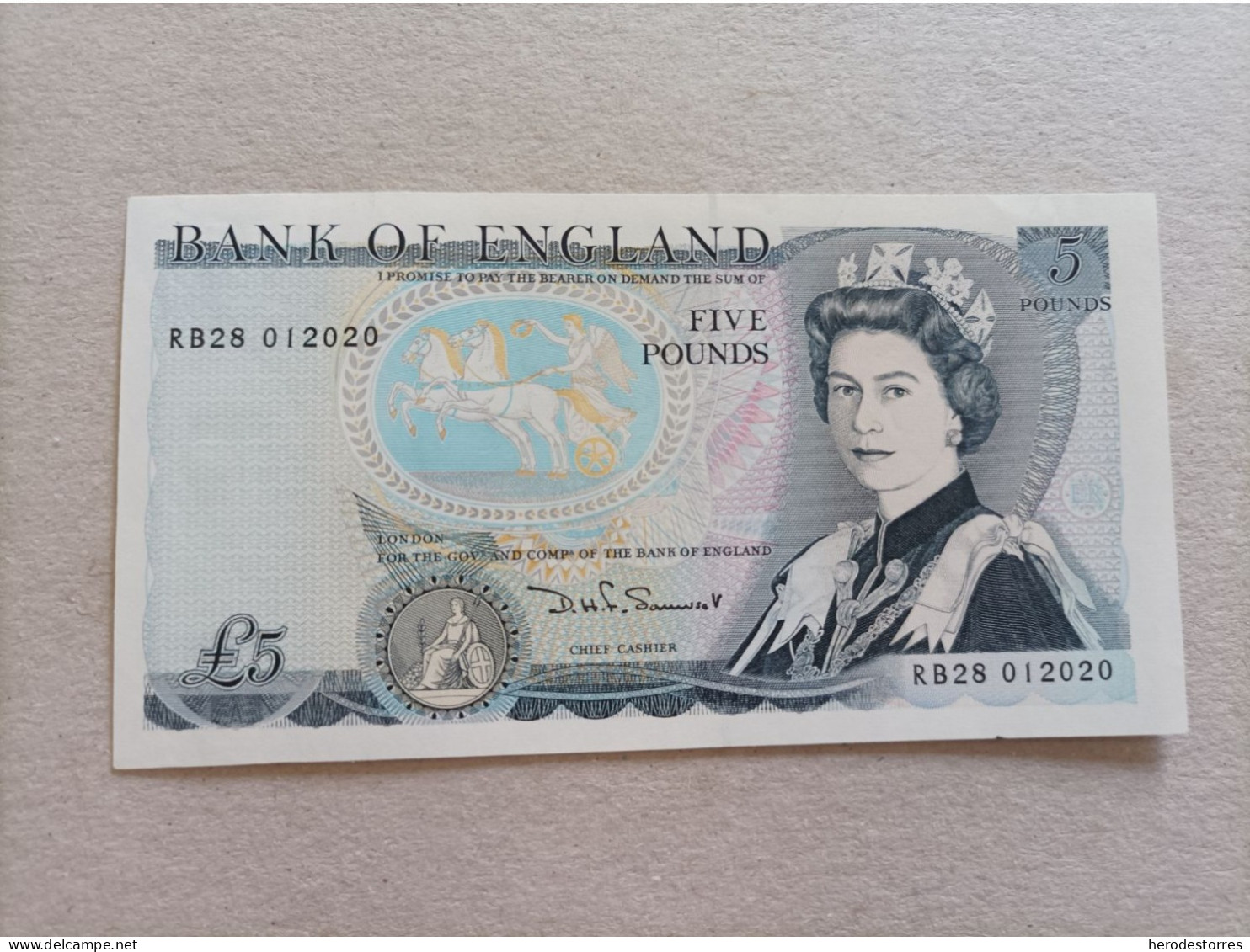 Billete De Inglaterra De 5 Libras, Año 1987, UNC - 5 Pounds